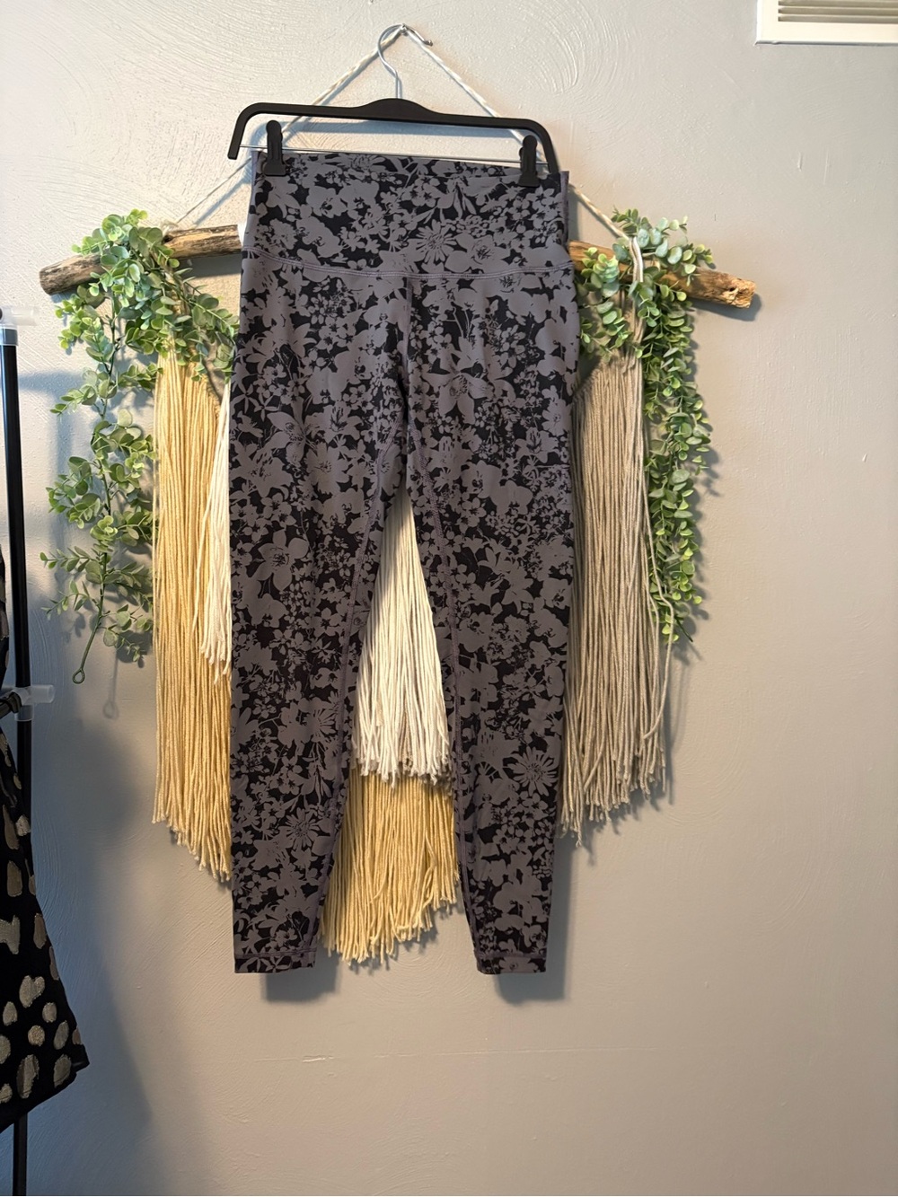 lululemon athletica Gray & Black Floral High-Rise Leggings